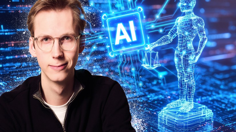 AI-driven legal tech firm office with professionals discussing innovative solutions around a conference table