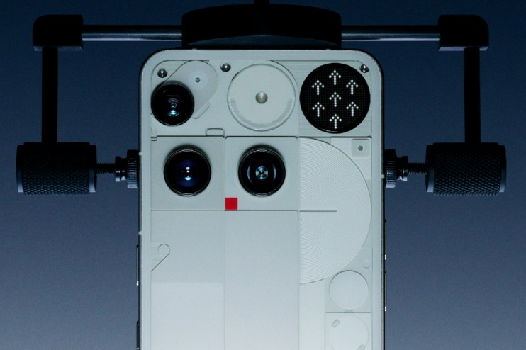 Nothing Phone 1 showcasing its transparent back design and unique LED light interface, representing innovation in smartpho...