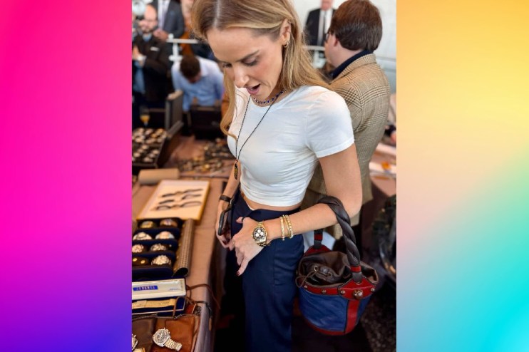 Watch collectors discussing vintage timepieces at a gathering, showcasing various luxury watches in a professional setting.