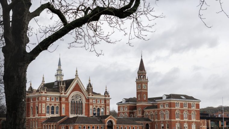 Dulwich College London historic main building with lush green grounds, highlighting prestigious private school setting