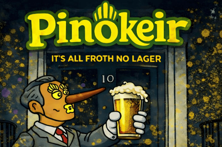 Pinokeir pub landlords facing Labour Party backlash amidst policy dispute, captured in a tense discussion at the pub entrance