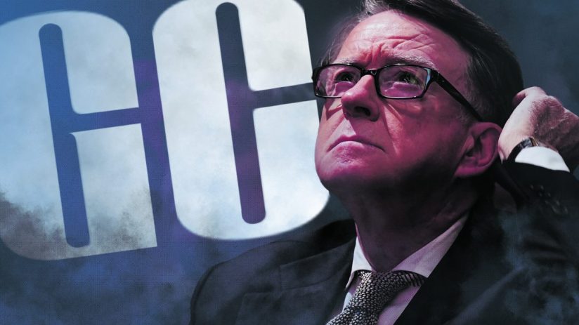 Peter Mandelson speaking at a Global Counsel event on international relations and economic policy, addressing a business a...