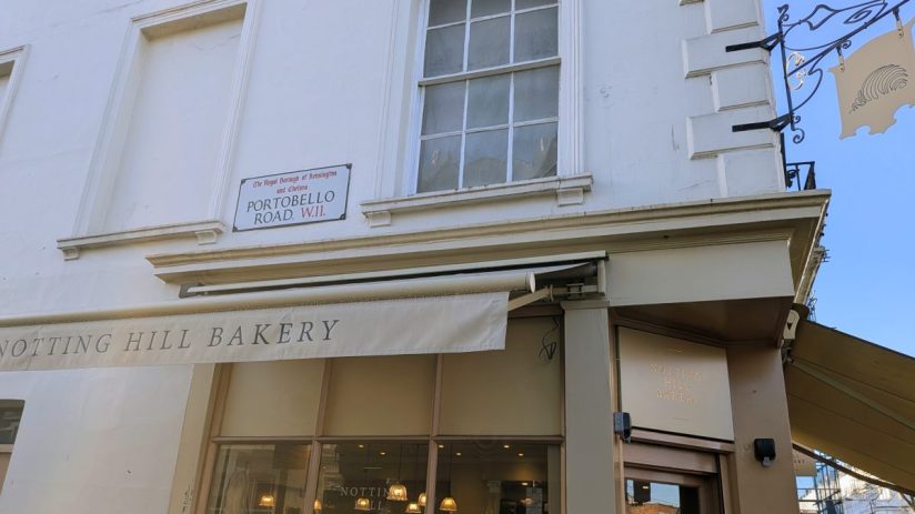 Sally Clarke at her Notting Hill bakery showcasing freshly baked artisanal breads and pastries on display