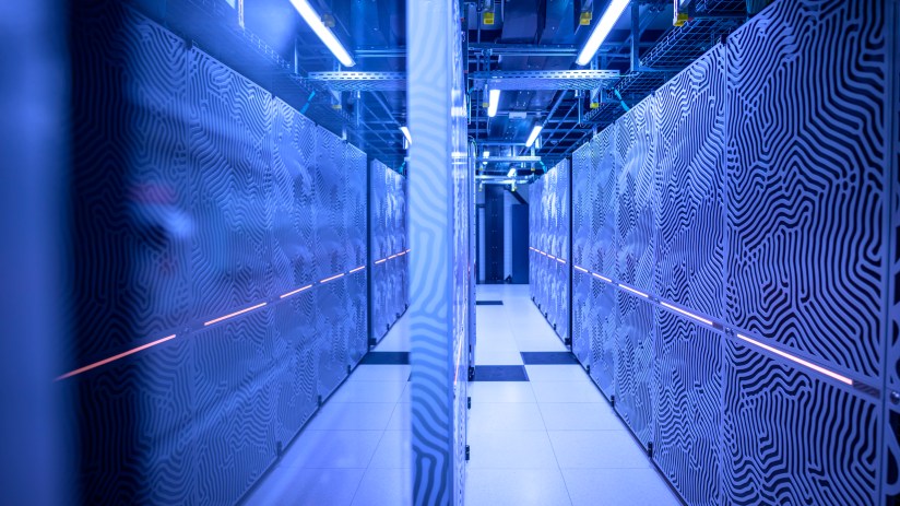 Cutting-edge AI data center with advanced servers and cooling systems powering innovative technology solutions