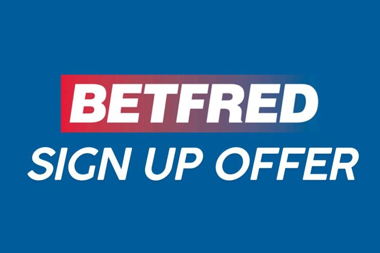 Betfred sign-up offer banner featuring promotional details for new customers on a vibrant, attention-grabbing background