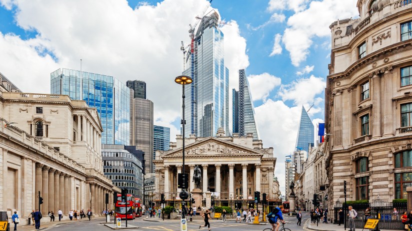 London cityscape showcasing iconic landmarks under a clear sky, highlighting the urban landscape and architectural beauty.
