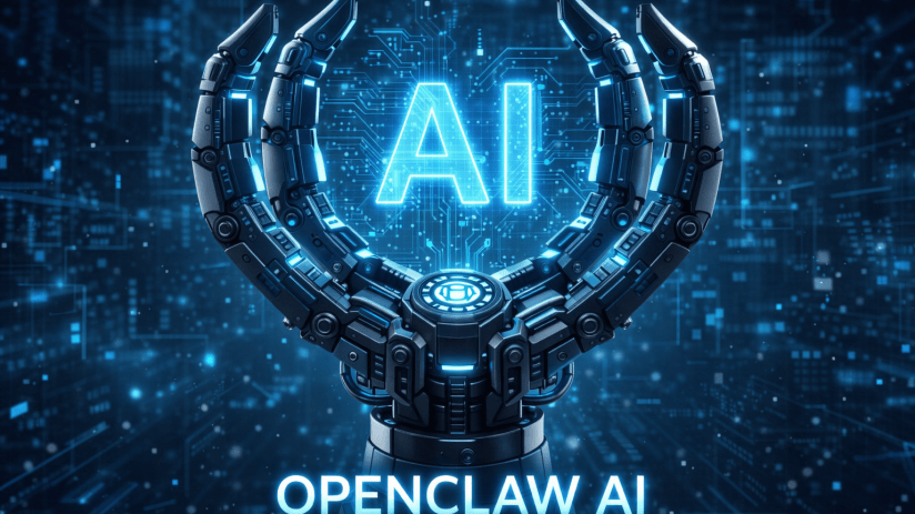Openclaw robot prototype showcasing advanced mechanical claws in a tech exhibition setting.