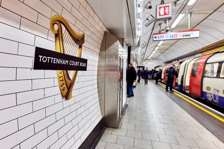 Guinness-themed POD x TFL collaboration showcasing limited edition design elements in a sophisticated setting