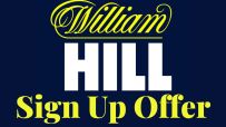 William Hill sign up offer promotion banner with bold text highlighting exclusive bonuses for new customers 2023