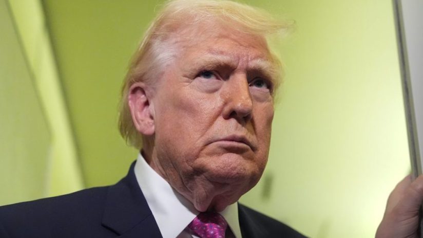 President Donald Trump addressing media during critical phase of Iran conflict, emphasizing strategic military decisions