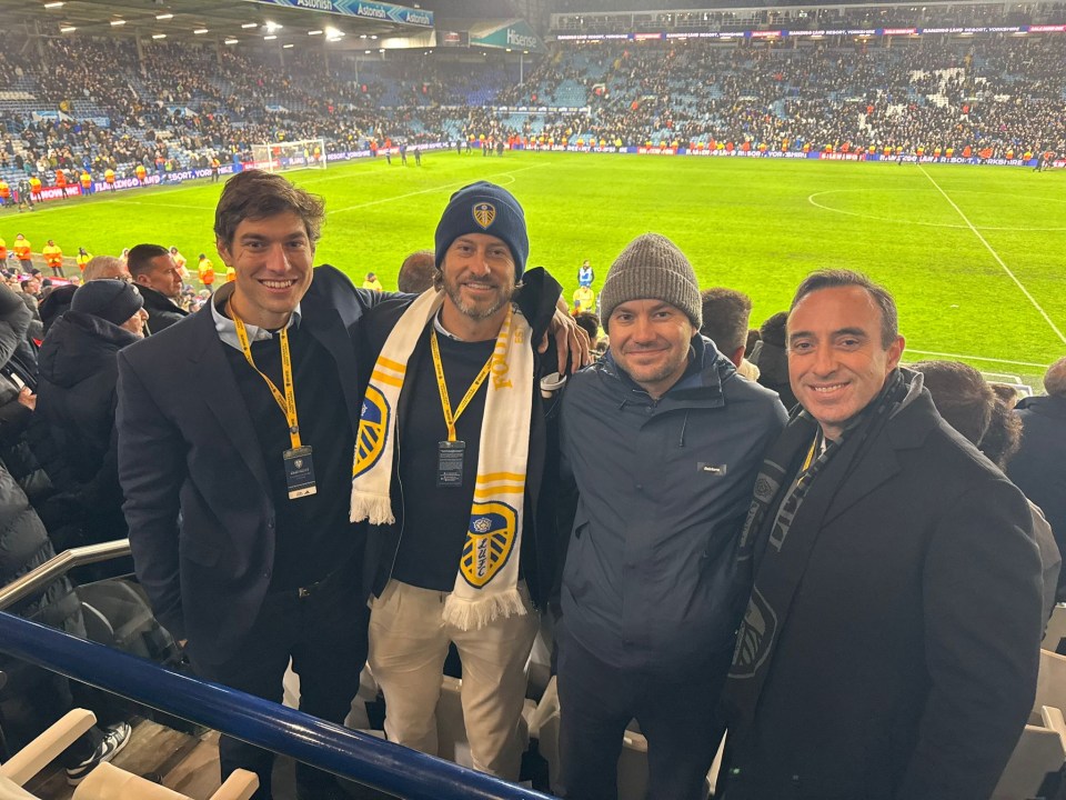 A.Gain's Santos Nagore (far left), Bobby Aitkenhead (second left) and Richard Lee (far right) with Morning Wire's Frank Dalleres