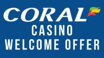 Coral Casino welcome offer banner displaying exclusive bonuses and promotions for new players on a vibrant background