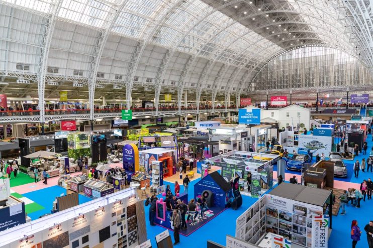 Harvey Aspell presenting at Ideal Home Show 2026 showcasing innovative home design solutions and products