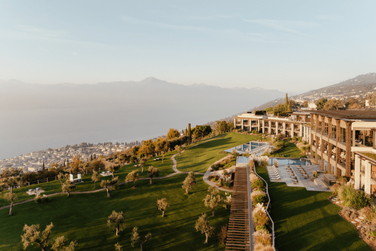 Lake Garda luxury hotel with scenic lake view in Italy holiday setting