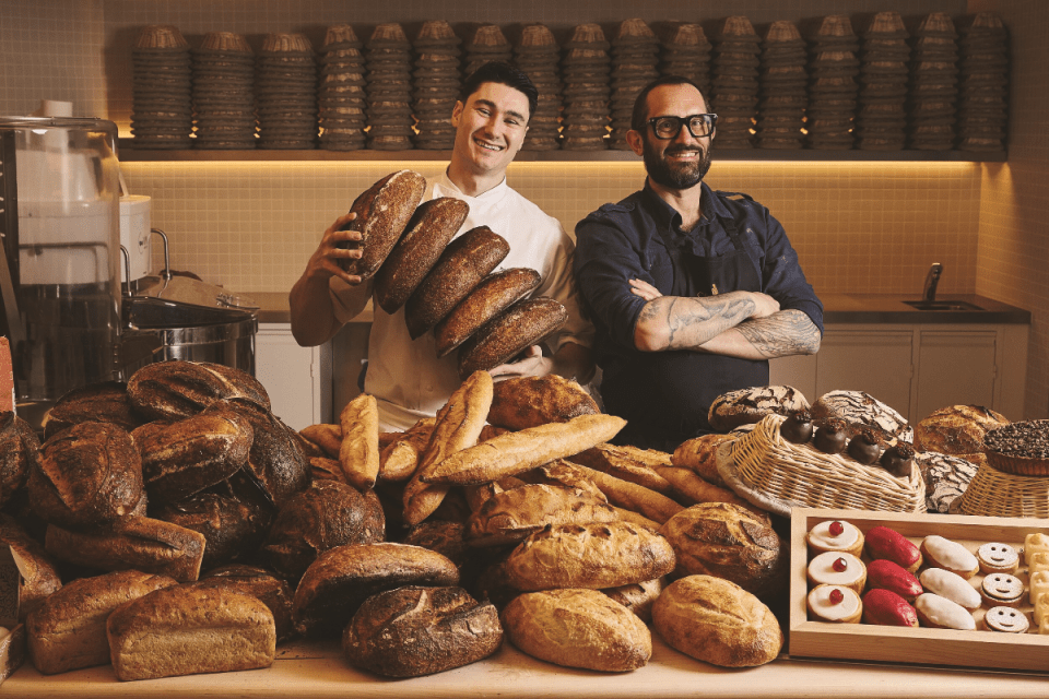 London bakers at Claridges Bakery showcasing innovative bread creations, highlighting the rise of bakers as new mixologists