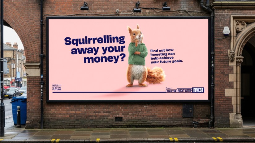 Savvy the Squirrel mascot promotes retail investing campaign with vibrant graphics and engaging call-to-action elements