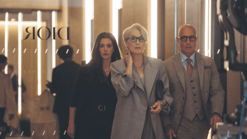 Meryl Streep and Anne Hathaway in a scene from The Devil Wears Prada 2 review, showcasing dramatic fashion industry dynamics