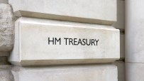Treasury Department building with government bonds signage, representing financial management and bond issuance responsibi...