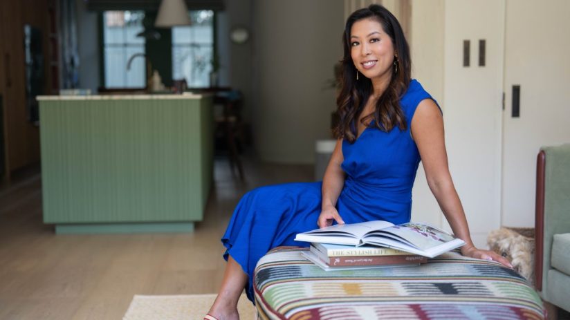 Vivien Wong showcasing Little Moons mochi ice cream in a business setting, highlighting her entrepreneurial success