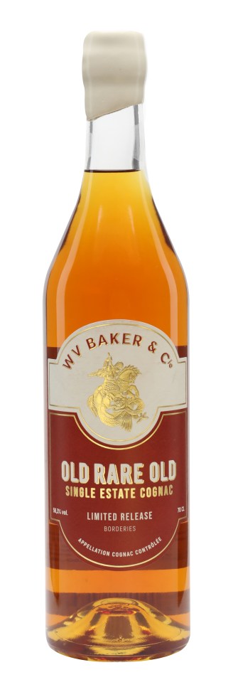 WV Baker 2011 Old Rare Old Cognac N° 02 11 bottle showcasing its elegant label design and vintage appeal in a business se...