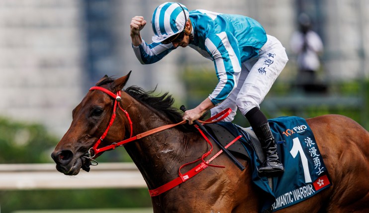 Romantic Warrior horse in action at FWD QEII, showcasing elegance and speed at the prestigious racing event
