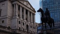 Bank of England headquarters in 2025, showcasing modern architecture and iconic London skyline in the background.