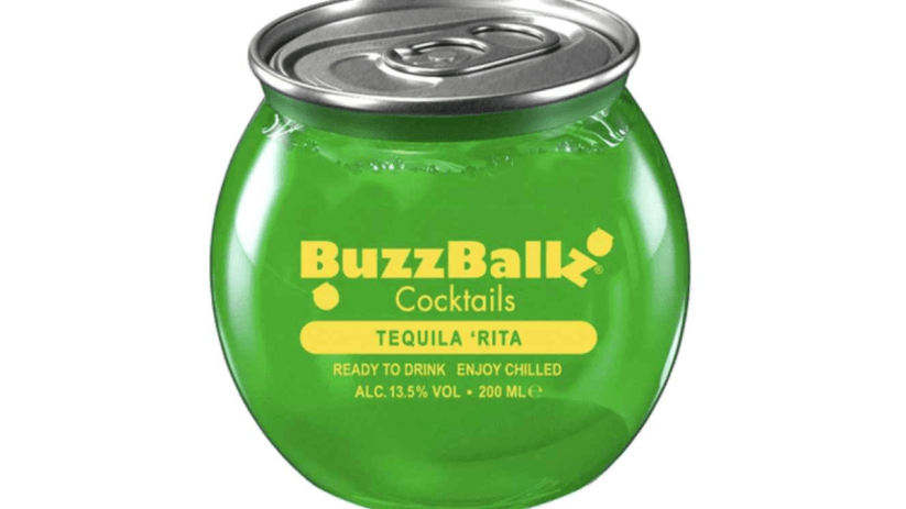 Buzzballz new shots launch in London showcasing vibrant packaging and bold flavors in a lively urban setting