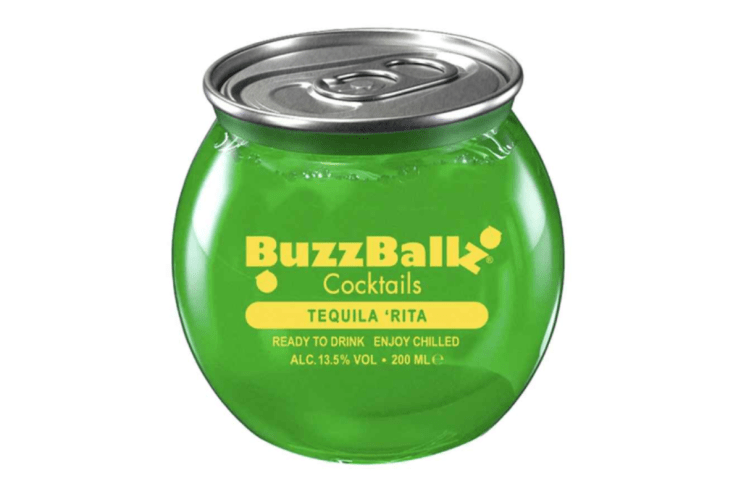 Buzzballz new shots launch in London showcasing vibrant packaging and bold flavors in a lively urban setting