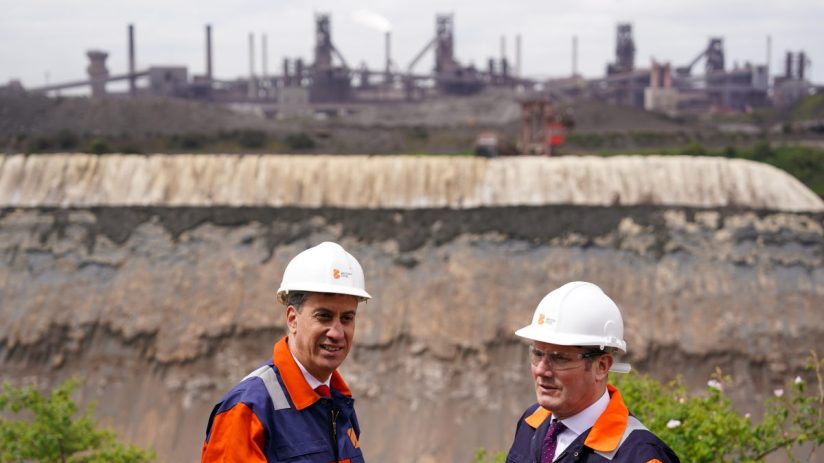 Keir Starmer discussing future of British Steel at a press conference, emphasizing economic policies and steel industry im...