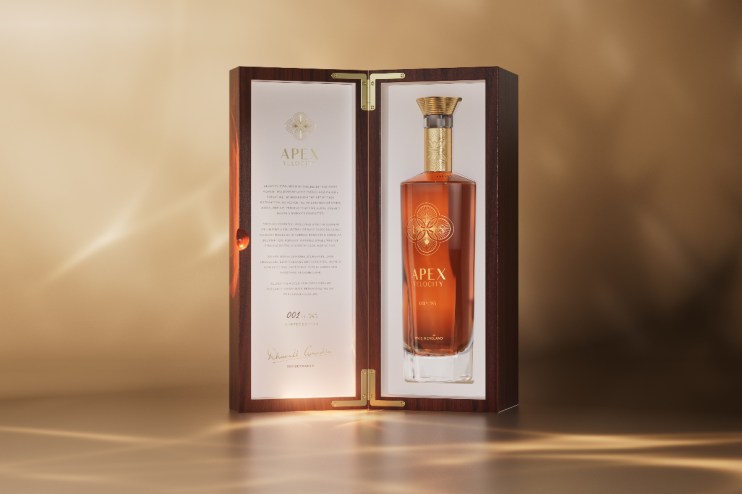 Lakes Velocity Box showcasing a bottle inside, highlighting packaging design for a business news segment