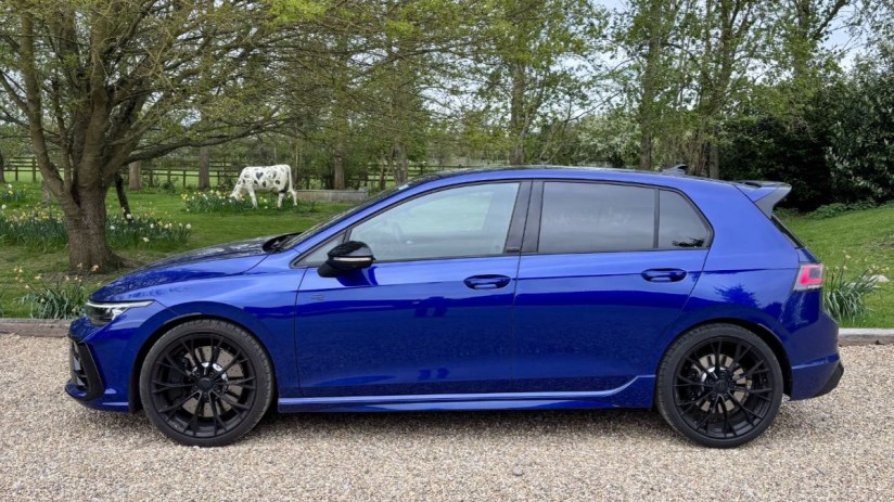 2026 Volkswagen Golf R in sleek design, front view showcasing new aerodynamic features and advanced LED headlights