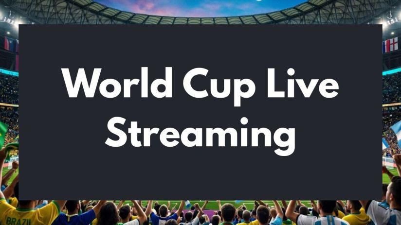 World Cup live streaming coverage with fans watching in a sports bar, featuring national flags and team jerseys
