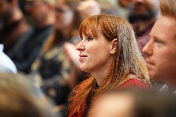 Angela Rayner addresses the media, discussing current political developments and her role in shaping policy decisions.