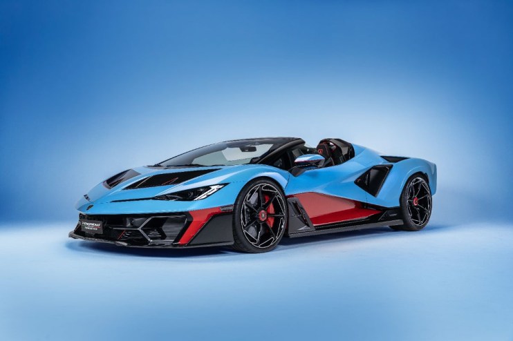 Lamborghini Fenomeno Roadster showcasing sleek design and luxury features on display at a general news event