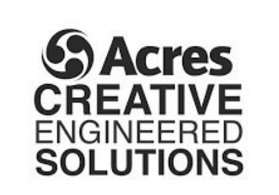Acres company logo featuring bold typography and modern design elements suitable for a business news website.