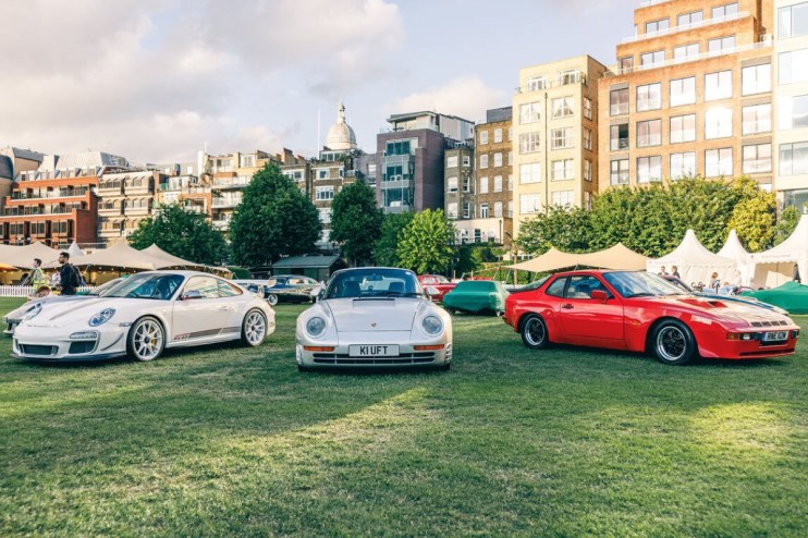 Classic cars displayed at the prestigious London Concours 2026 event, showcasing automotive elegance and innovation