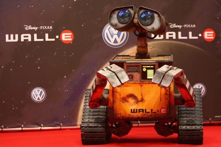 Wall-E robot character in futuristic setting showcasing advanced robotics technology and innovation