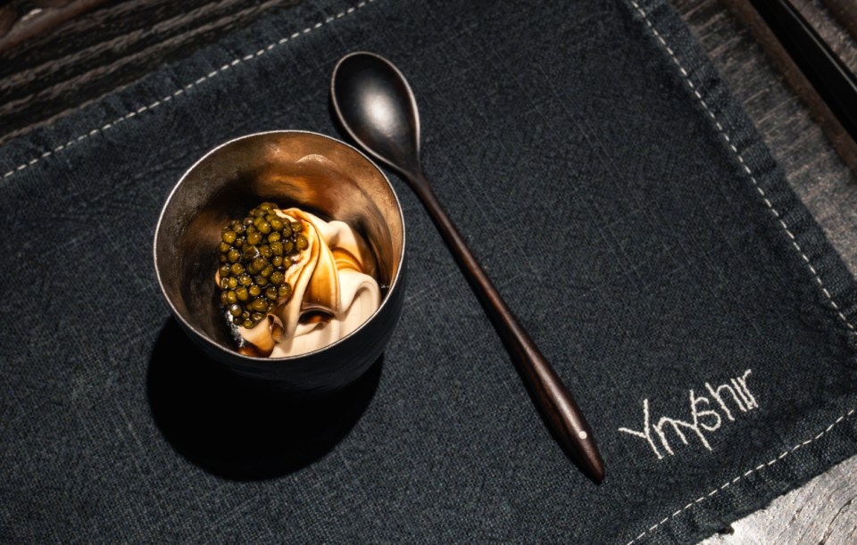 Ynyshir restaurants exquisite dishes presented on elegant plates, showcasing culinary artistry; credit to James Edwards.