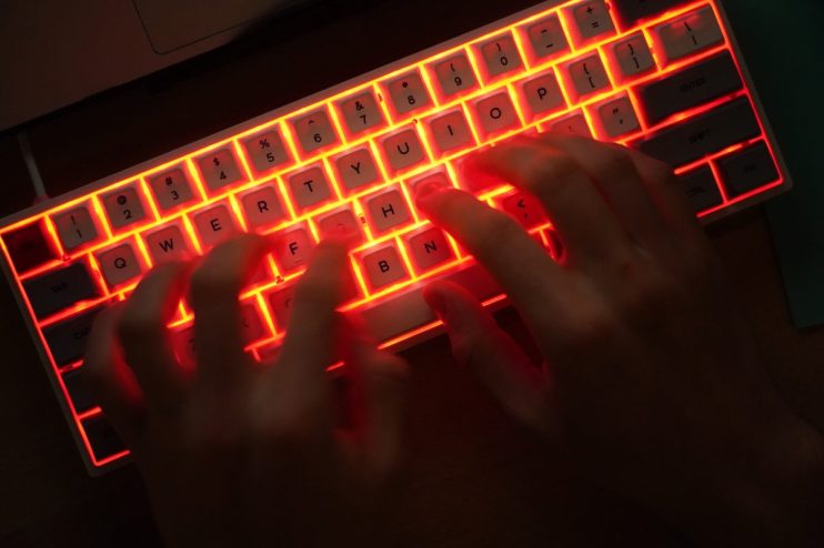 Evil-looking keyboard symbolizing cybersecurity threats and hacking risks in a digital landscape.