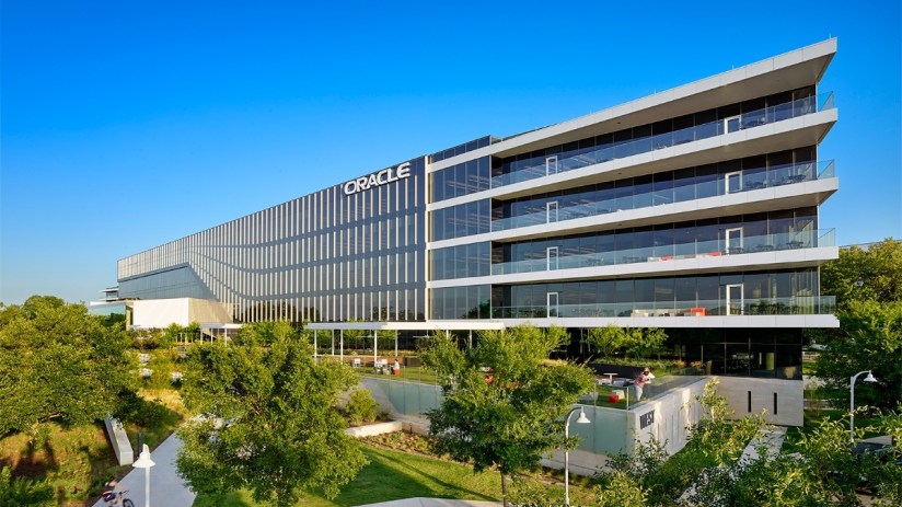Oracle Headquarters in Austin displaying modern architecture with a scenic view, reflecting its tech industry presence.