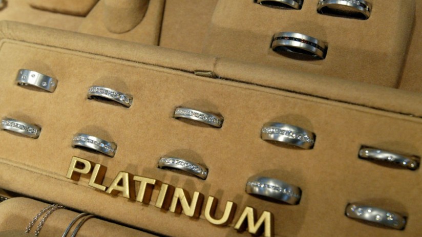 Platinum bars stacked in a vault, illustrating the surge in platinum prices as they doubled in 2025.