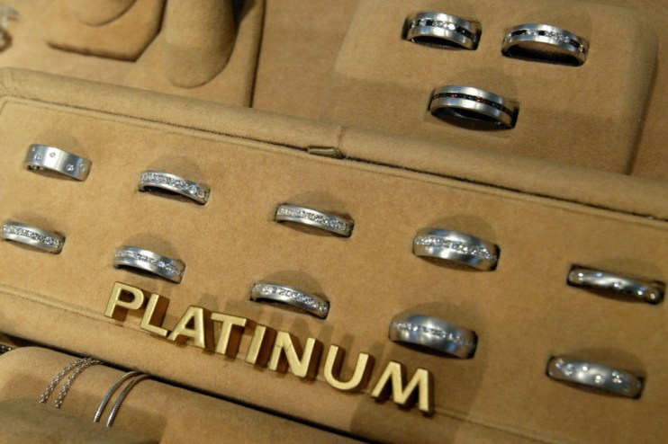 Platinum bars stacked in a vault, illustrating the surge in platinum prices as they doubled in 2025.