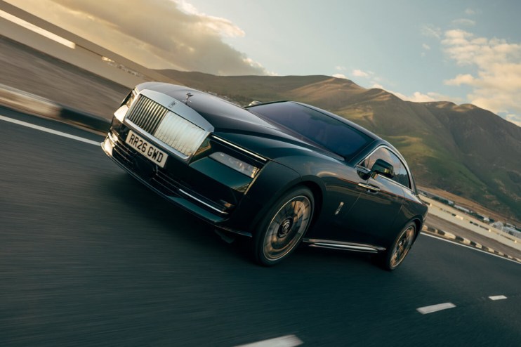Rolls-Royce Spectre luxury electric vehicle showcased in a sleek design, highlighting its innovative features and elegance