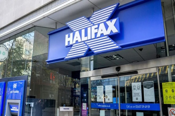 Halifax branch exterior showcasing modern architecture and signage, highlighting financial services in a bustling city area