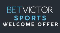 BetVictor Sports Welcome Offer text on a dark background, blue and white lettering