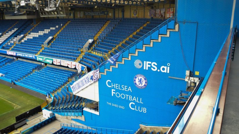 Chelsea FC press conference announcing new manager appointment with club executives and media present