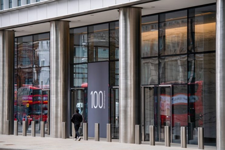 Freshfields office building exterior with modern architecture, reflecting a business environment and corporate professiona...