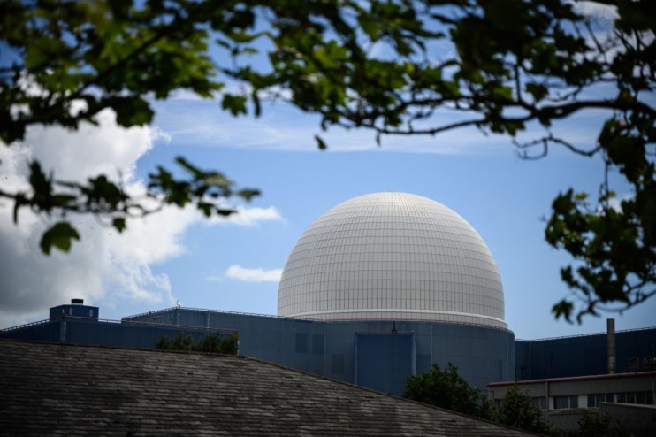 Sizewell B nuclear power station in Norfolk with clear skies and surrounding landscape, highlighting energy infrastructure.