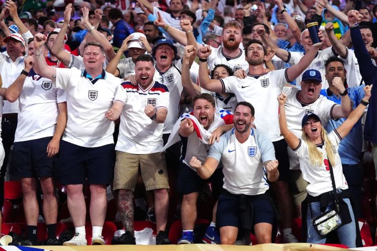 Exciting World Cup action as players compete energetically on the field, showcasing intense athleticism and global sportsm...