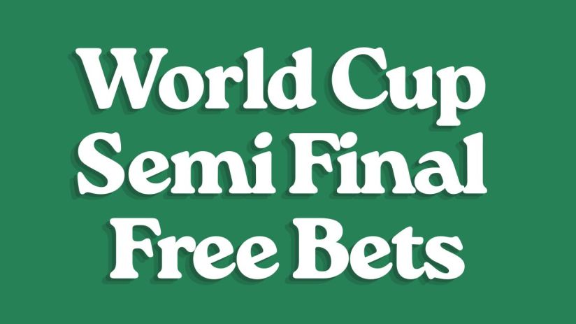 Excited fans holding banners at World Cup semi-final, showcasing vibrant team colors and anticipation for free bet offers